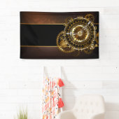 Steampunk-klok met antiek tandwiel spandoek (Insitu)