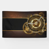 Steampunk-klok met antiek tandwiel spandoek (Horizontaal)