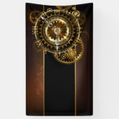 Steampunk-klok met antiek tandwiel spandoek (Verticaal)