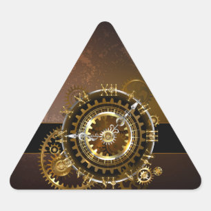 Steampunk-klok met antiek tandwiel sticker