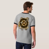 Steampunk-klok met antiek tandwiel t-shirt (Achterkant volledig)