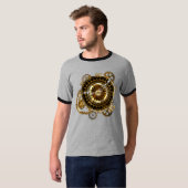 Steampunk-klok met antiek tandwiel t-shirt (Voorkant volledig)