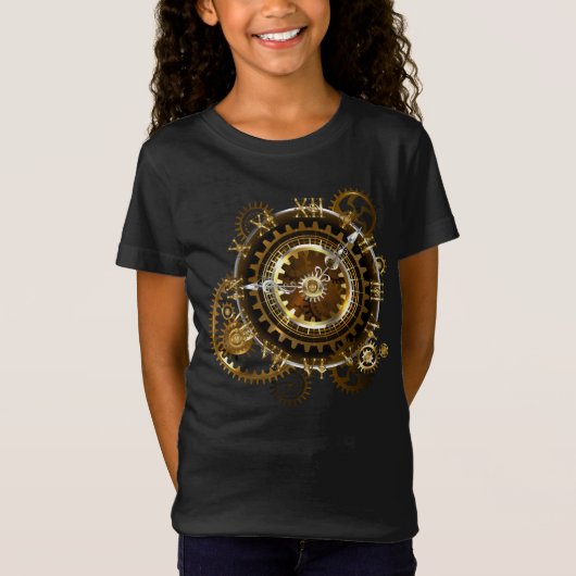Steampunk-klok met antiek tandwiel t-shirt (Voorkant)