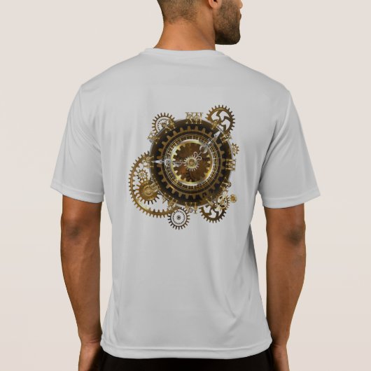 Steampunk-klok met antiek tandwiel t-shirt (Achterkant)