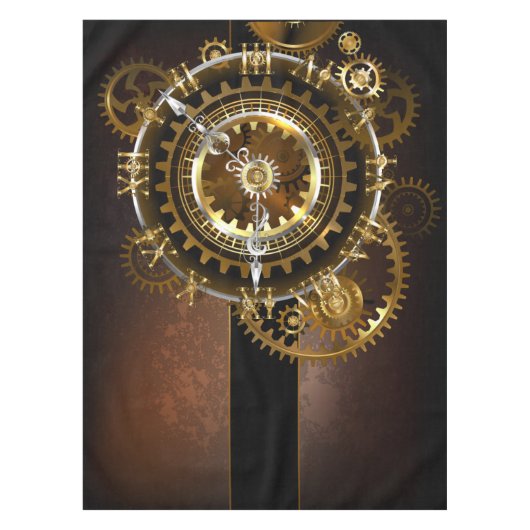 Steampunk-klok met antiek tandwiel tafelkleed (Voorkant)