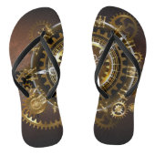 Steampunk-klok met antiek tandwiel teenslippers (Voetbed)