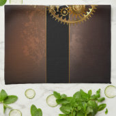 Steampunk-klok met antiek tandwiel theedoek (Gevouwen)