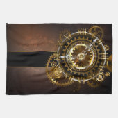 Steampunk-klok met antiek tandwiel theedoek (Horizontaal)