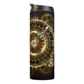 Steampunk-klok met antiek tandwiel thermosbeker (Geroteerd rechts)
