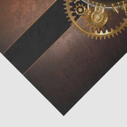 Steampunk-klok met antiek tandwiel tissuepapier (Detail)
