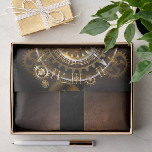 Steampunk-klok met antiek tandwiel tissuepapier (Geschenk)