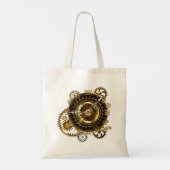 Steampunk-klok met antiek tandwiel tote bag (Achterkant)
