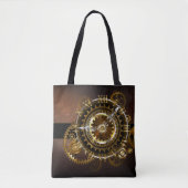 Steampunk-klok met antiek tandwiel tote bag (Voorkant)
