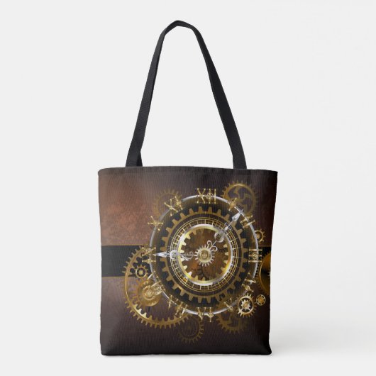 Steampunk-klok met antiek tandwiel tote bag (Achterkant)