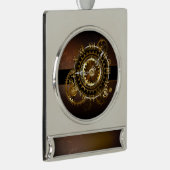 Steampunk-klok met antiek tandwiel verzilverd banner ornament (Rechts)