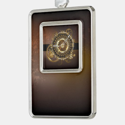 Steampunk-klok met antiek tandwiel verzilverd omlijst ornament (Links)