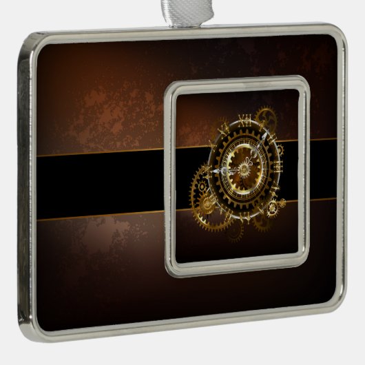 Steampunk-klok met antiek tandwiel verzilverd omlijst ornament (Rechts)