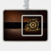 Steampunk-klok met antiek tandwiel verzilverd omlijst ornament (Voorkant)