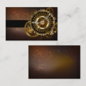 Steampunk-klok met antiek tandwiel visitekaartje (Voorkant / Achterkant)