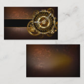 Steampunk-klok met antiek tandwiel visitekaartje (Voorkant / Achterkant)