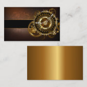 Steampunk-klok met antiek tandwiel visitekaartje (Voorkant / Achterkant)