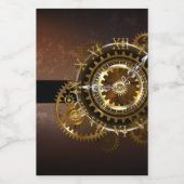 Steampunk-klok met antiek tandwiel voedselcontainer etiket (Enkel label)