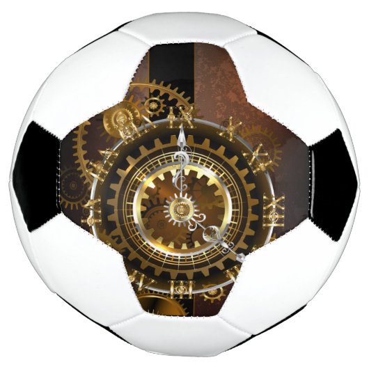 Steampunk-klok met antiek tandwiel voetbal (Gedraaid)