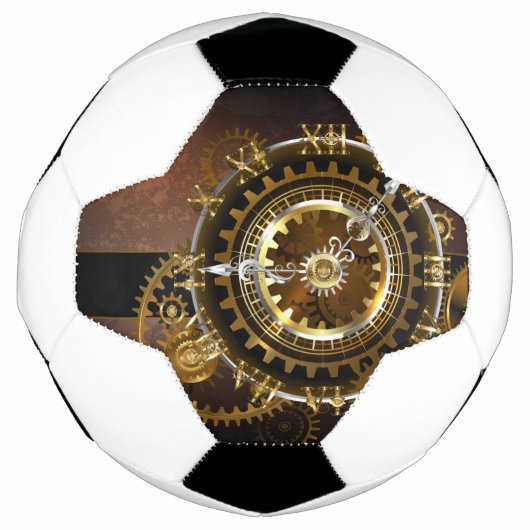 Steampunk-klok met antiek tandwiel voetbal (Voorkant)