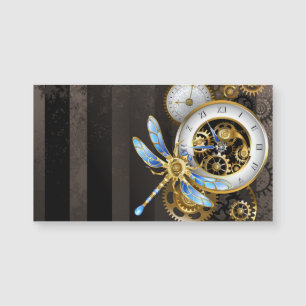 Steampunk-klok met mechanische dragonfly