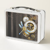 Steampunk-klok met mechanische dragonfly (Achterkant)