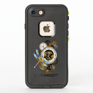Steampunk-klok met mechanische dragonfly