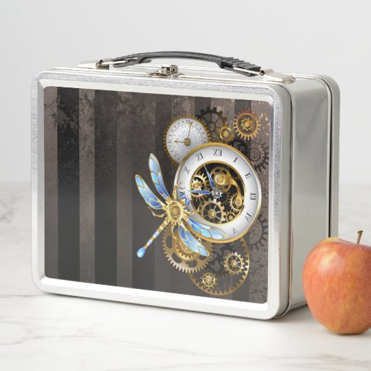 Steampunk-klok met mechanische dragonfly (In situ)