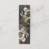 Steampunk-klok met mechanische dragonfly afsprakenkaart (Buitenkant ongevouwen)