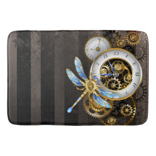 Steampunk-klok met mechanische dragonfly badmat