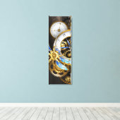 Steampunk-klok met mechanische dragonfly canvas afdruk (Insitu (Houten vloer))