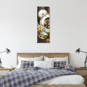 Steampunk-klok met mechanische dragonfly canvas afdruk (Insitu (Slaapkamer))