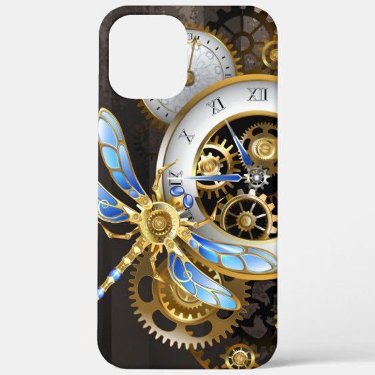 Steampunk-klok met mechanische dragonfly Case-Mate iPhone case (Achterkant)