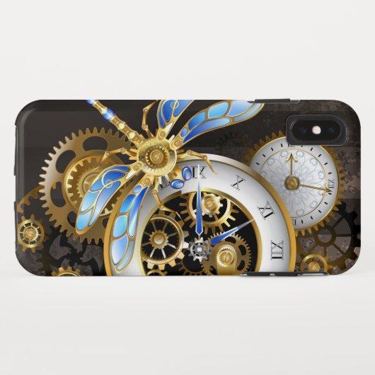 Steampunk-klok met mechanische dragonfly Case-Mate iPhone case (Achterkant (horizontaal))