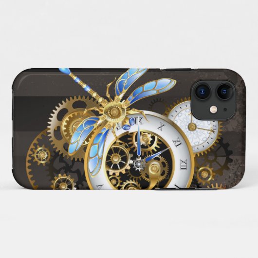 Steampunk-klok met mechanische dragonfly Case-Mate iPhone case (Achterkant (horizontaal))