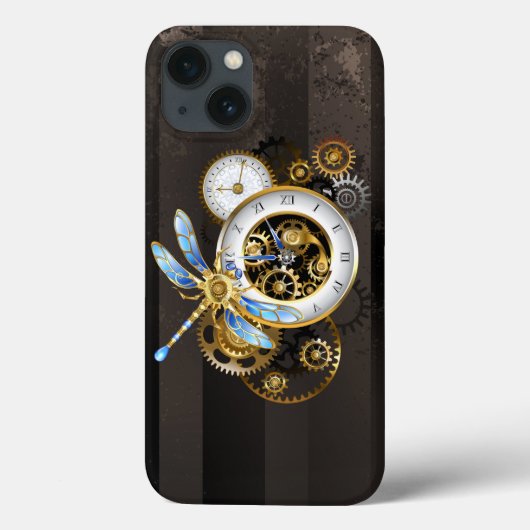 Steampunk-klok met mechanische dragonfly Case-Mate iPhone case (Achterkant)