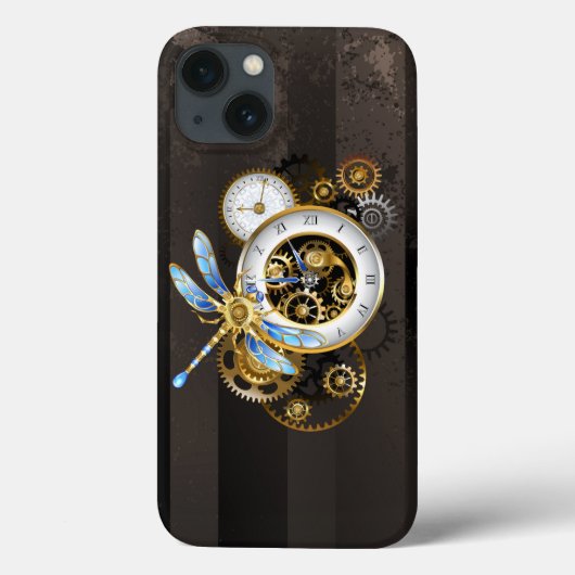 Steampunk-klok met mechanische dragonfly Case-Mate iPhone case (Achterkant)