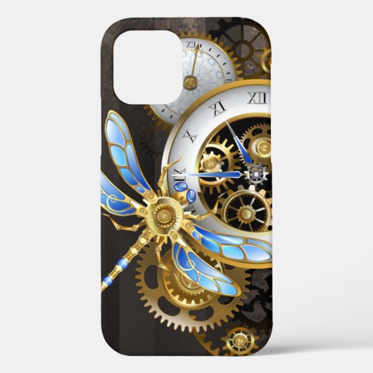 Steampunk-klok met mechanische dragonfly Case-Mate iPhone case (Achterkant)