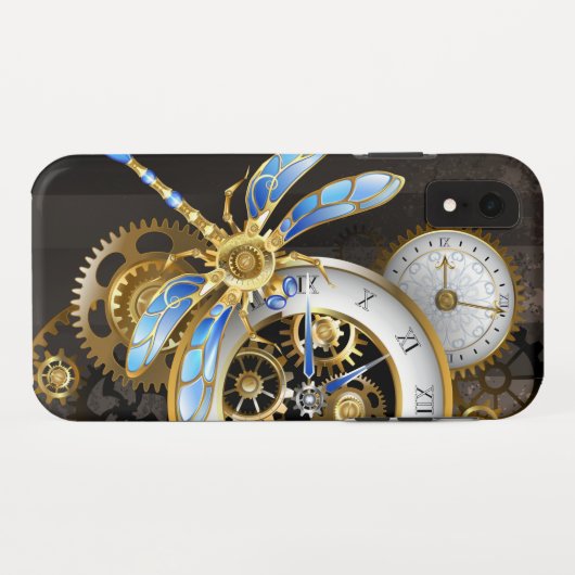 Steampunk-klok met mechanische dragonfly Case-Mate iPhone case (Achterkant (horizontaal))
