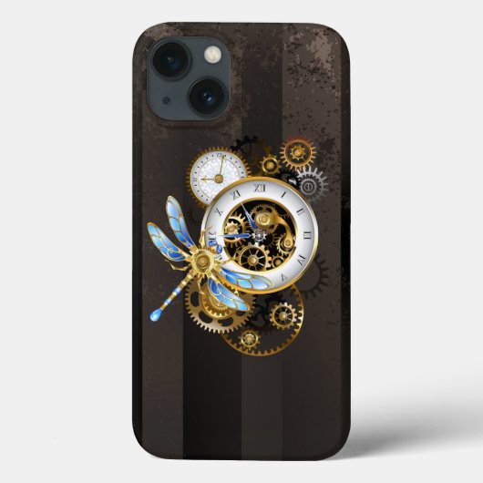 Steampunk-klok met mechanische dragonfly Case-Mate iPhone case (Achterkant)