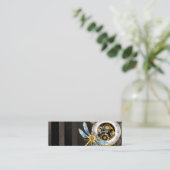 Steampunk-klok met mechanische dragonfly contactkaartje (Staand voorkant)