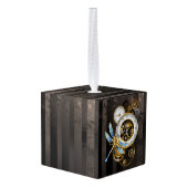 Steampunk-klok met mechanische dragonfly decoratie (Achter hoekig)