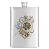 Steampunk-klok met mechanische dragonfly flacon (Voorkant)