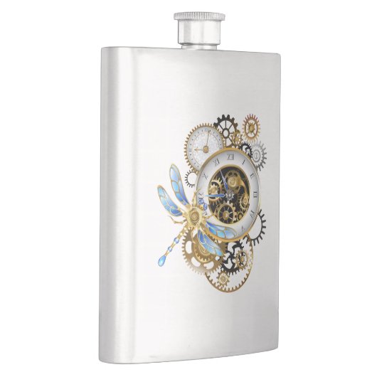 Steampunk-klok met mechanische dragonfly flacon (Rechts)