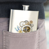 Steampunk-klok met mechanische dragonfly flacon (Voorbeeld)