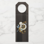 Steampunk-klok met mechanische dragonfly flessenhanger (Voorkant)